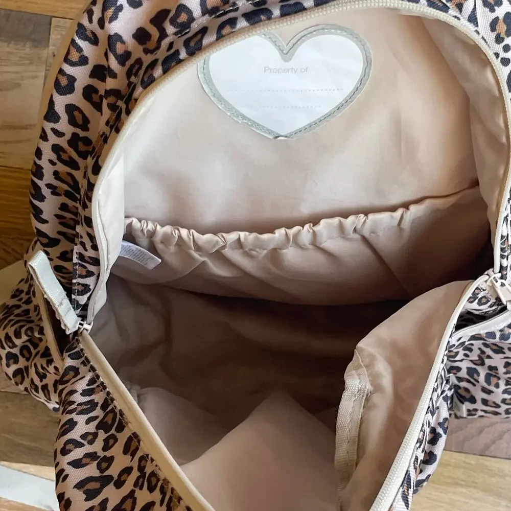 GAP Kids Leopard Print Backpack Pink Brown School Book Bag